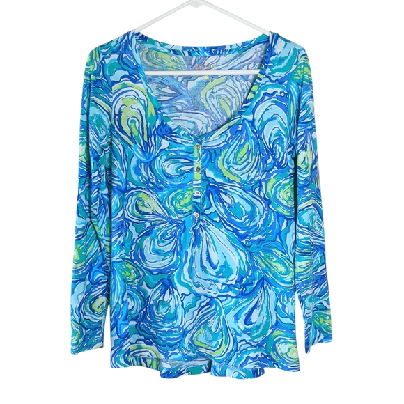 Lilly Pulitzer Blue Sorella Fitted Buttoned Blouse Size S - Picture 2 of 7